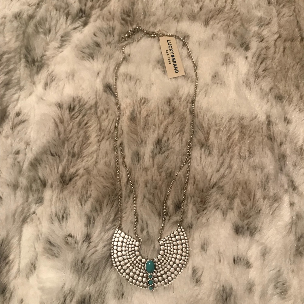Lucky Brand silver and turquoise necklace